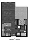 Hemingway 1 Bedroom with dimensions Hemingway 1 Bedroom with dimensions